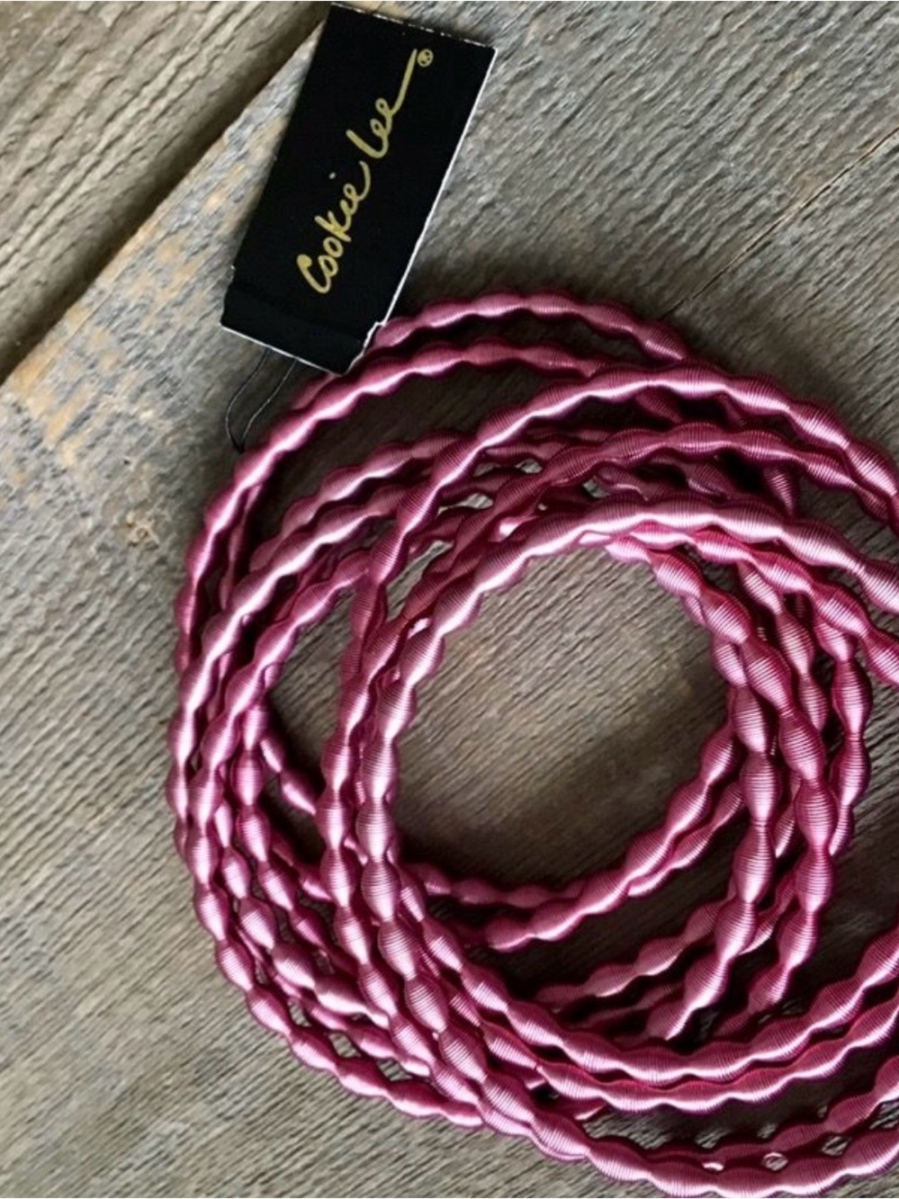 Cookie Lee Mauve Pink Twisted cord bracelets